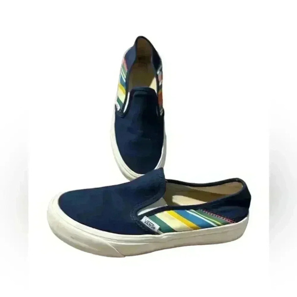 Van’s Navy Blue canvas sneakers,‎ men’s 5.5 woman’s 7 - Picture 1 of 6